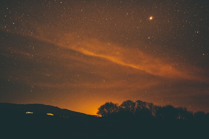 Starry Night Sky — Orange