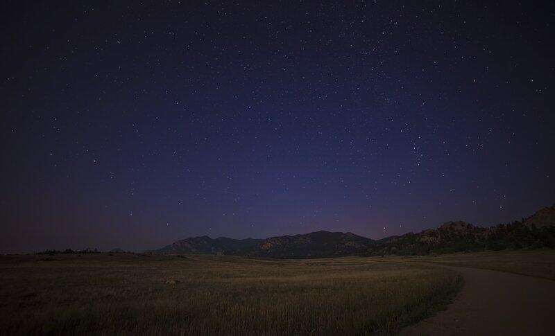 Starry Night Sky over Field