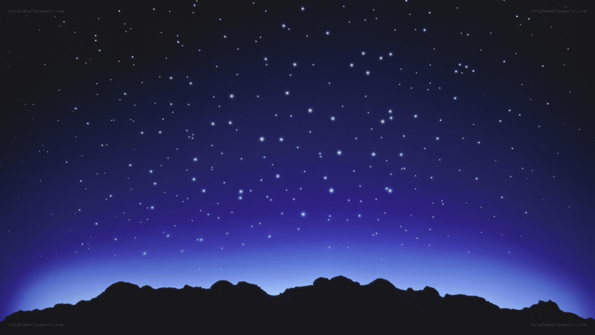 starry night sky over mountains