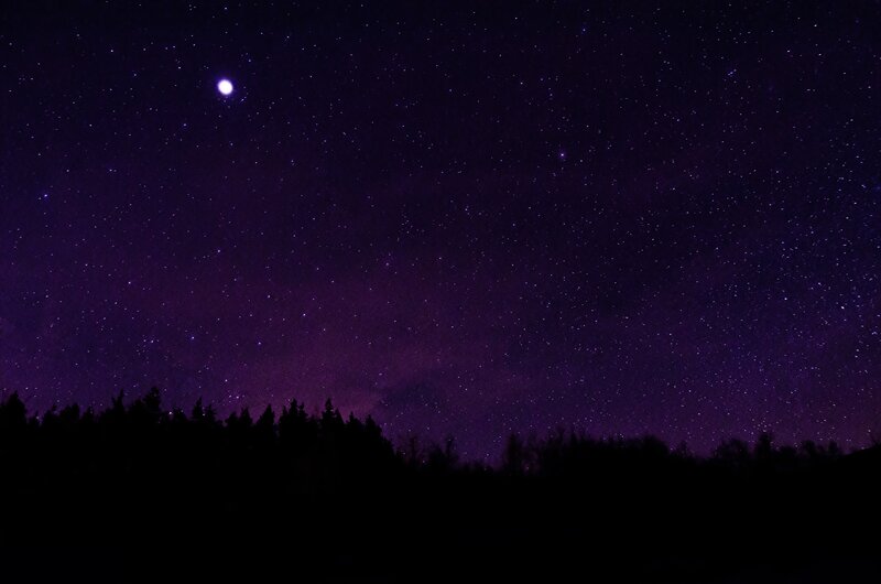 Starry Night Sky — Purple, Serene, Photograph
