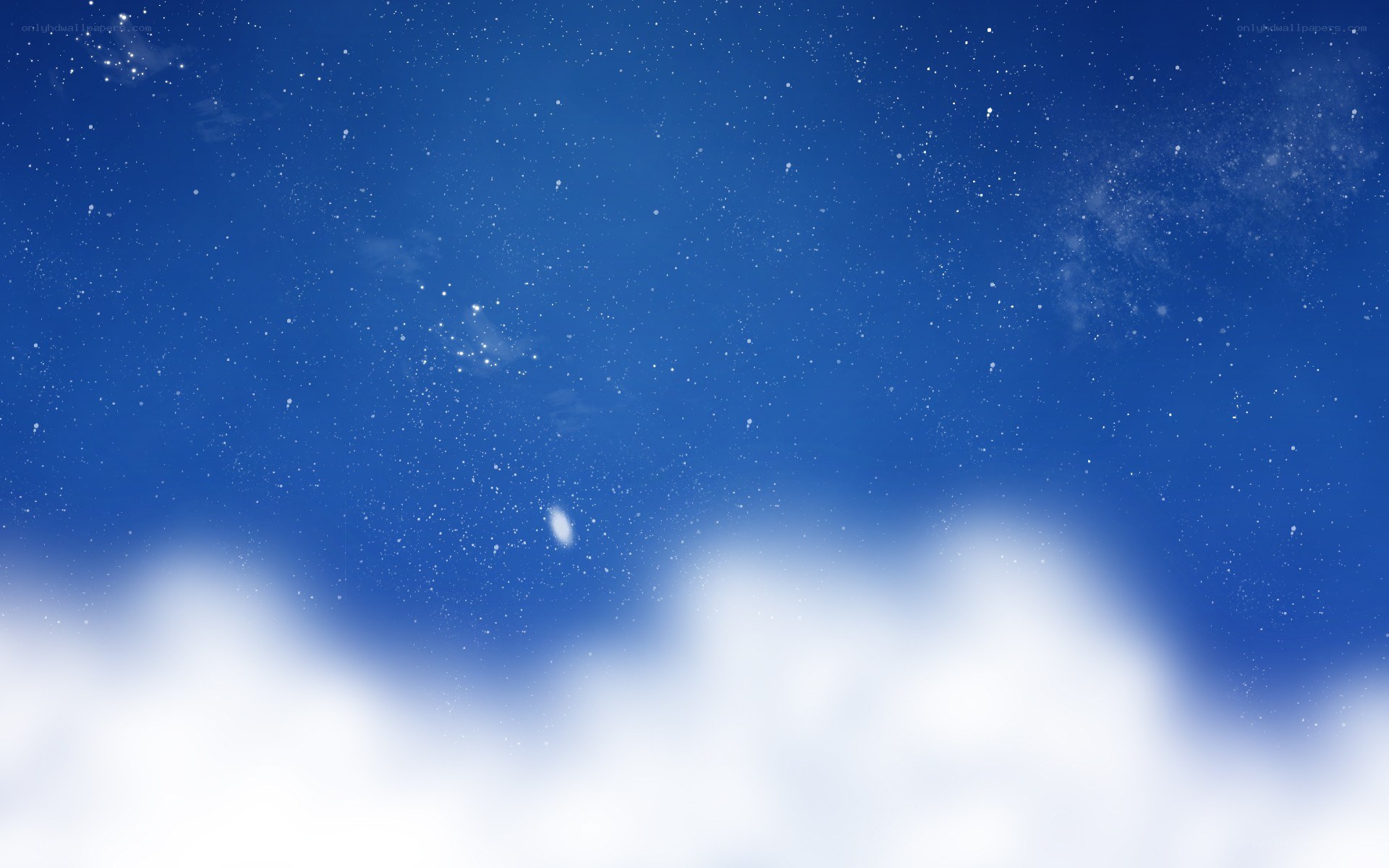 Starry night sky with clouds