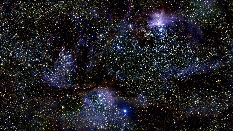 Starry night sky with nebula