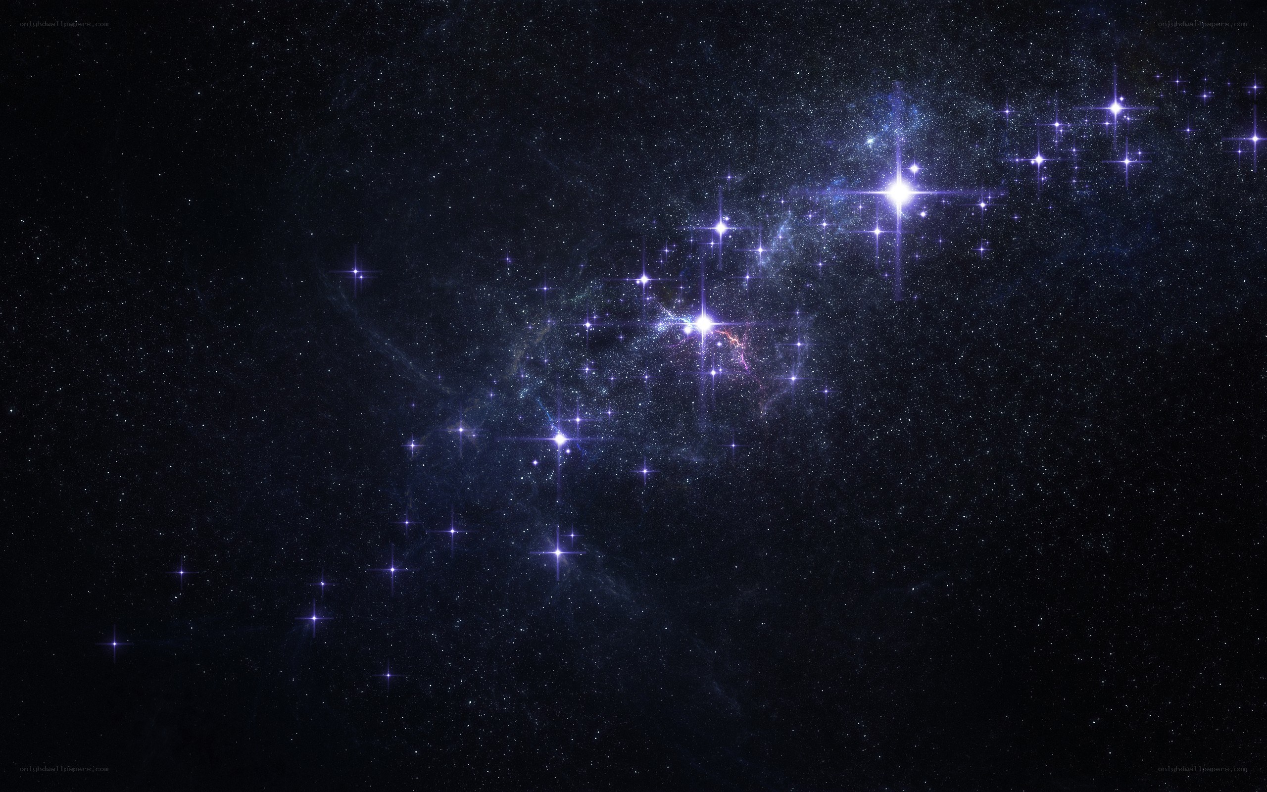 Starry night sky with nebula
