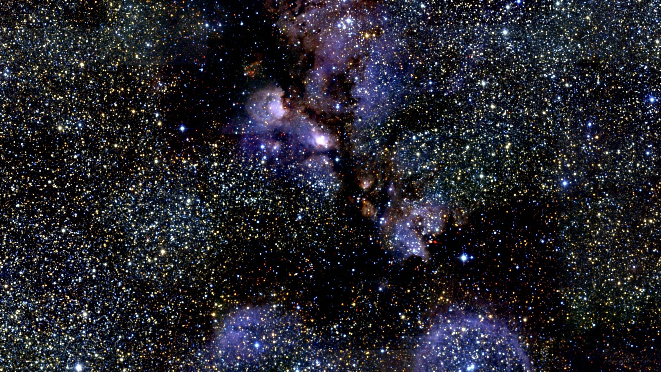Starry night sky with nebula