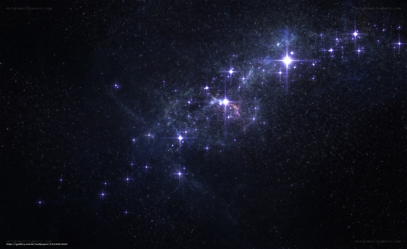Starry night sky with nebula