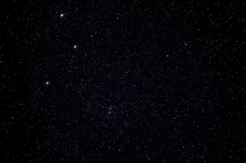 starry night sky with star cluster