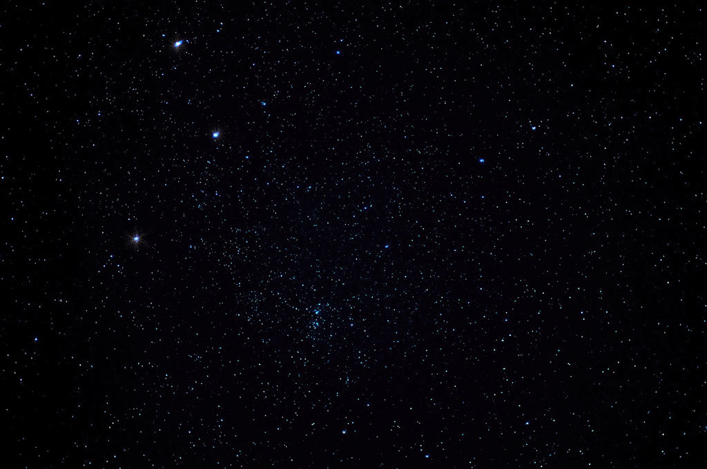 starry night sky with star cluster