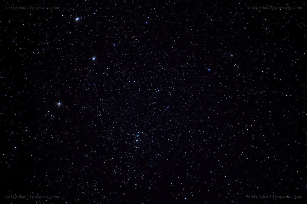 starry night sky with star cluster