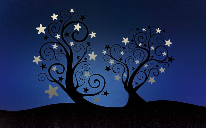 Starry night trees