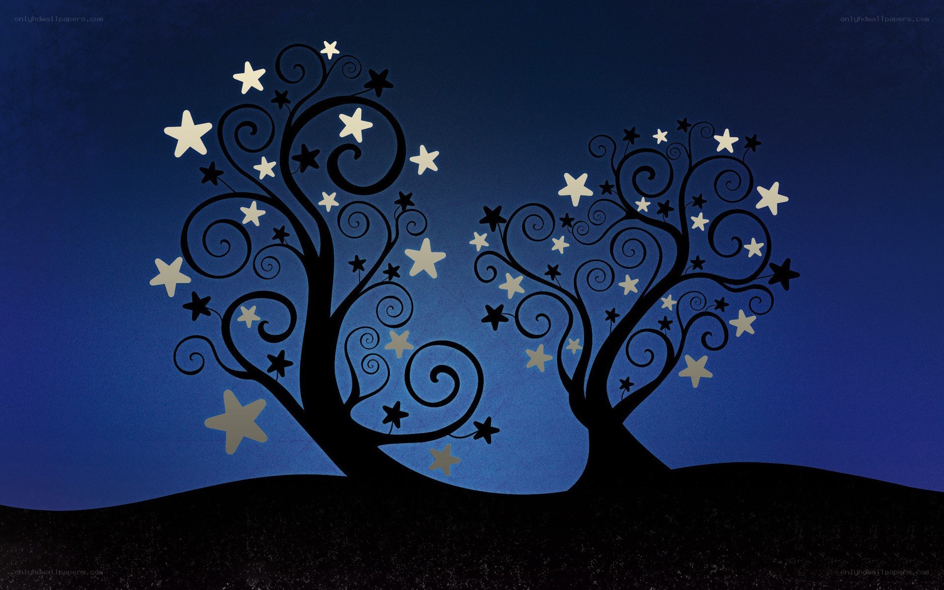 Starry night trees