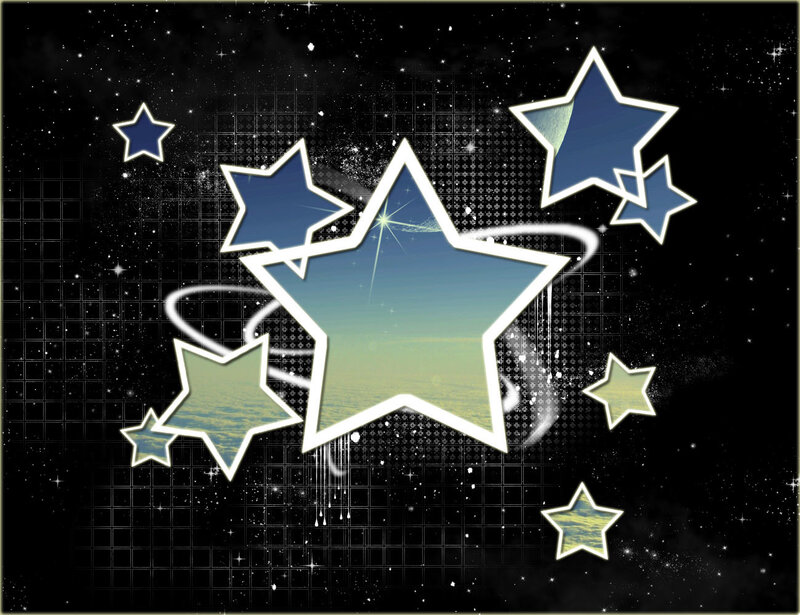 starry night with glowing stars