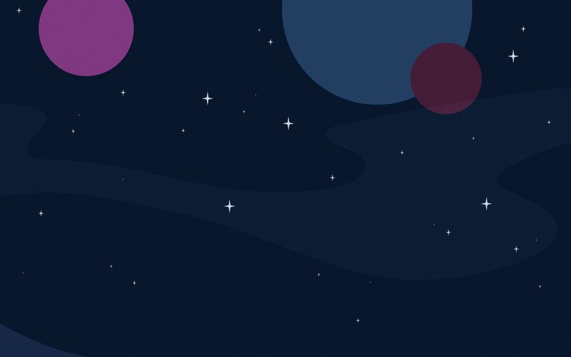 Starry night with planets