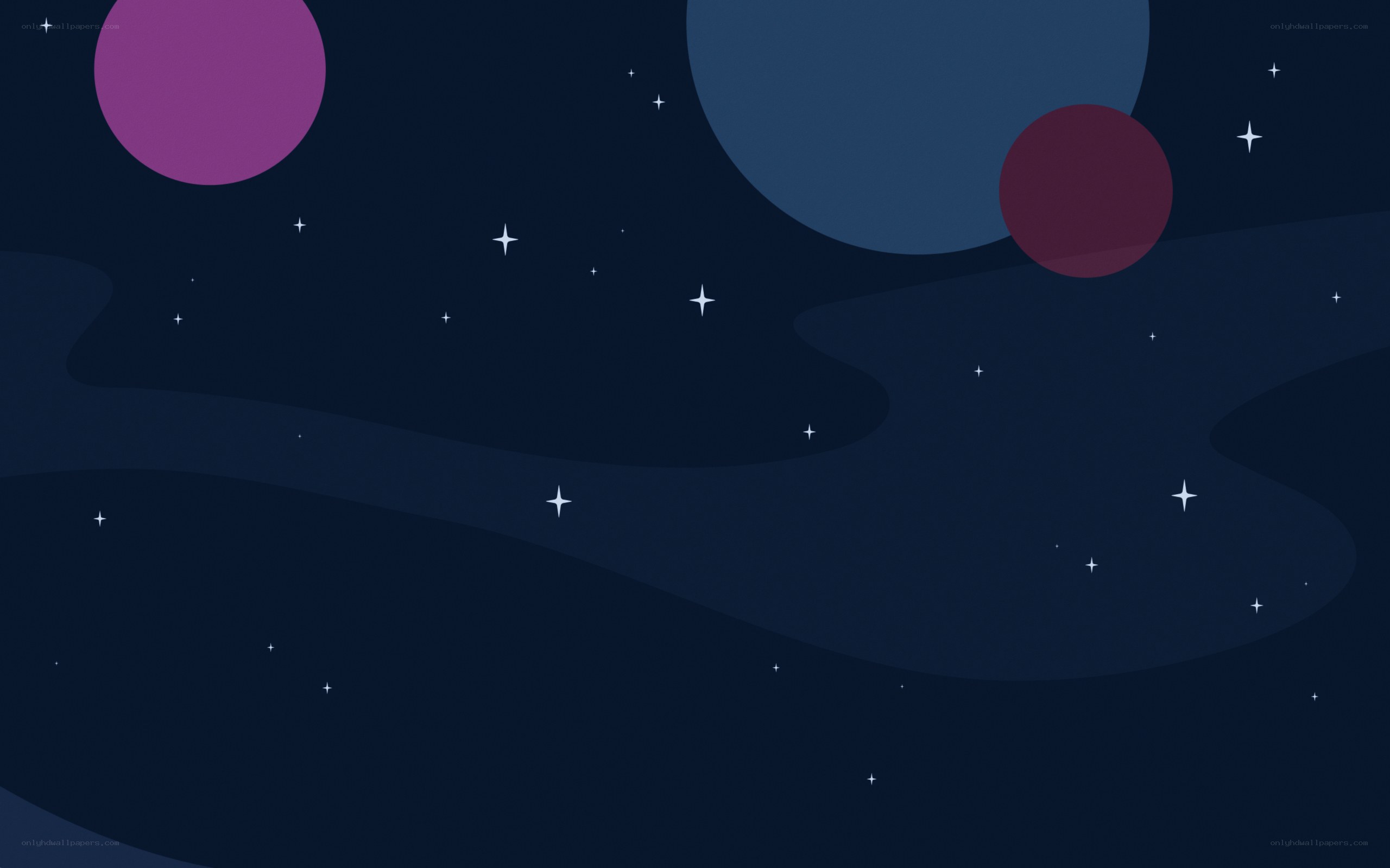 Starry night with planets