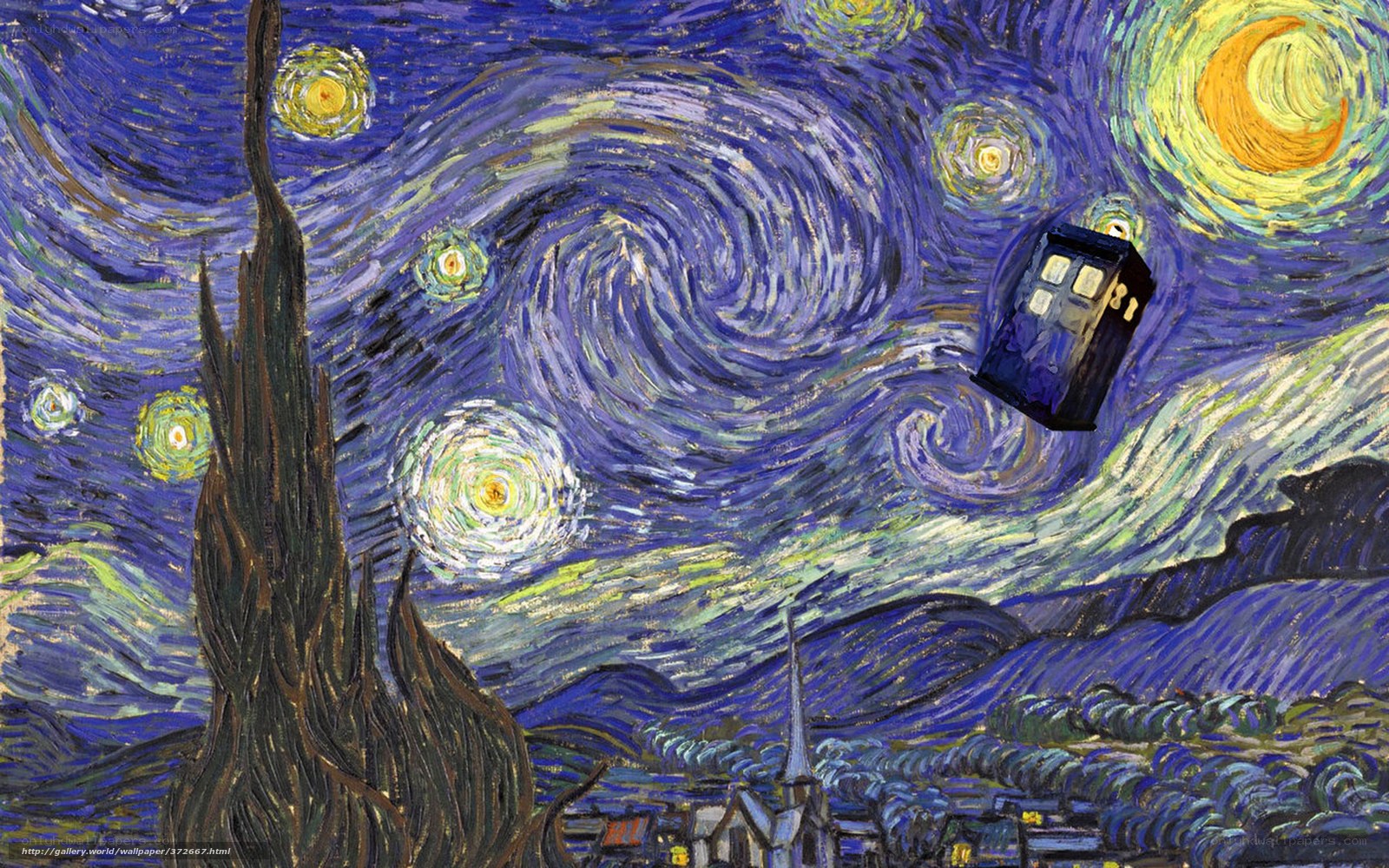 Starry Night with TARDIS