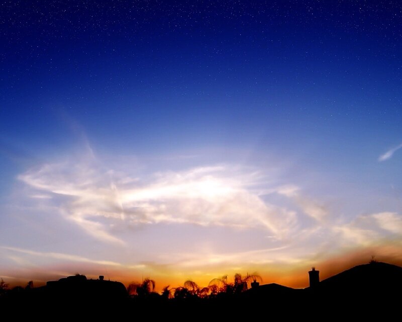 Starry sky at dusk