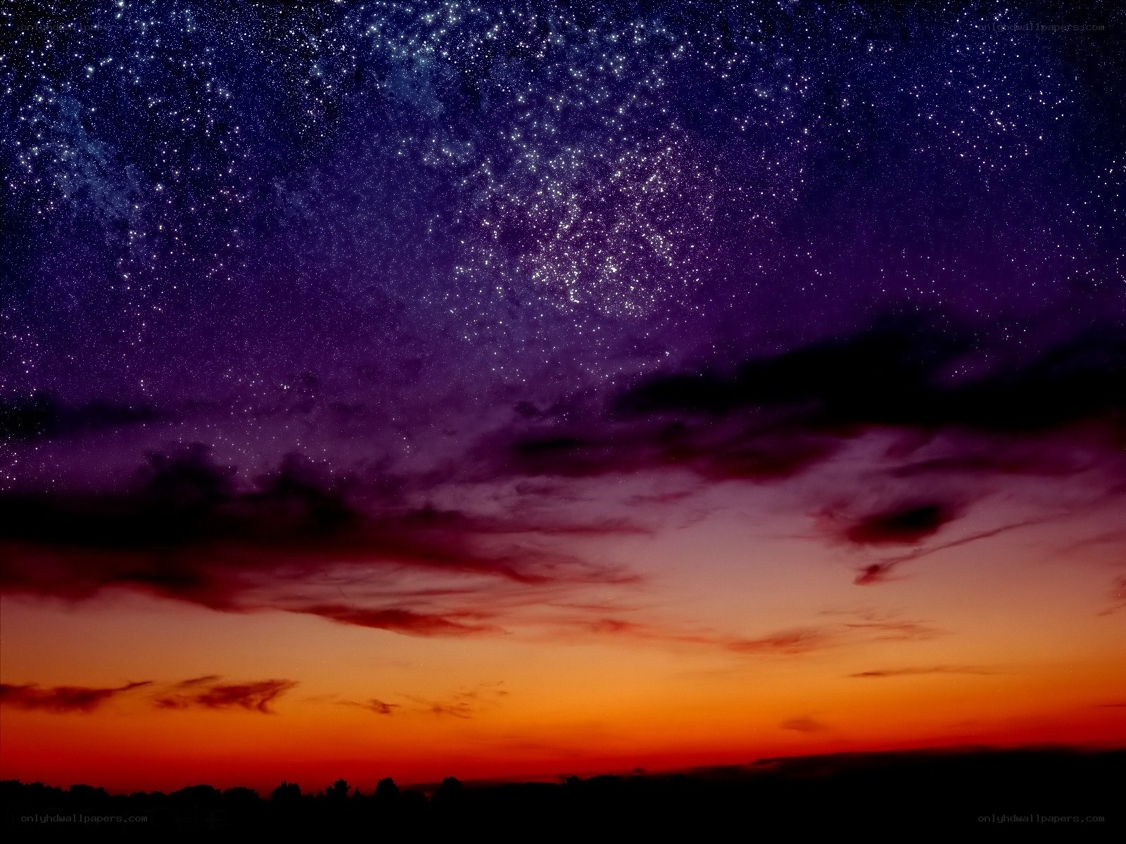 Starry sky at twilight