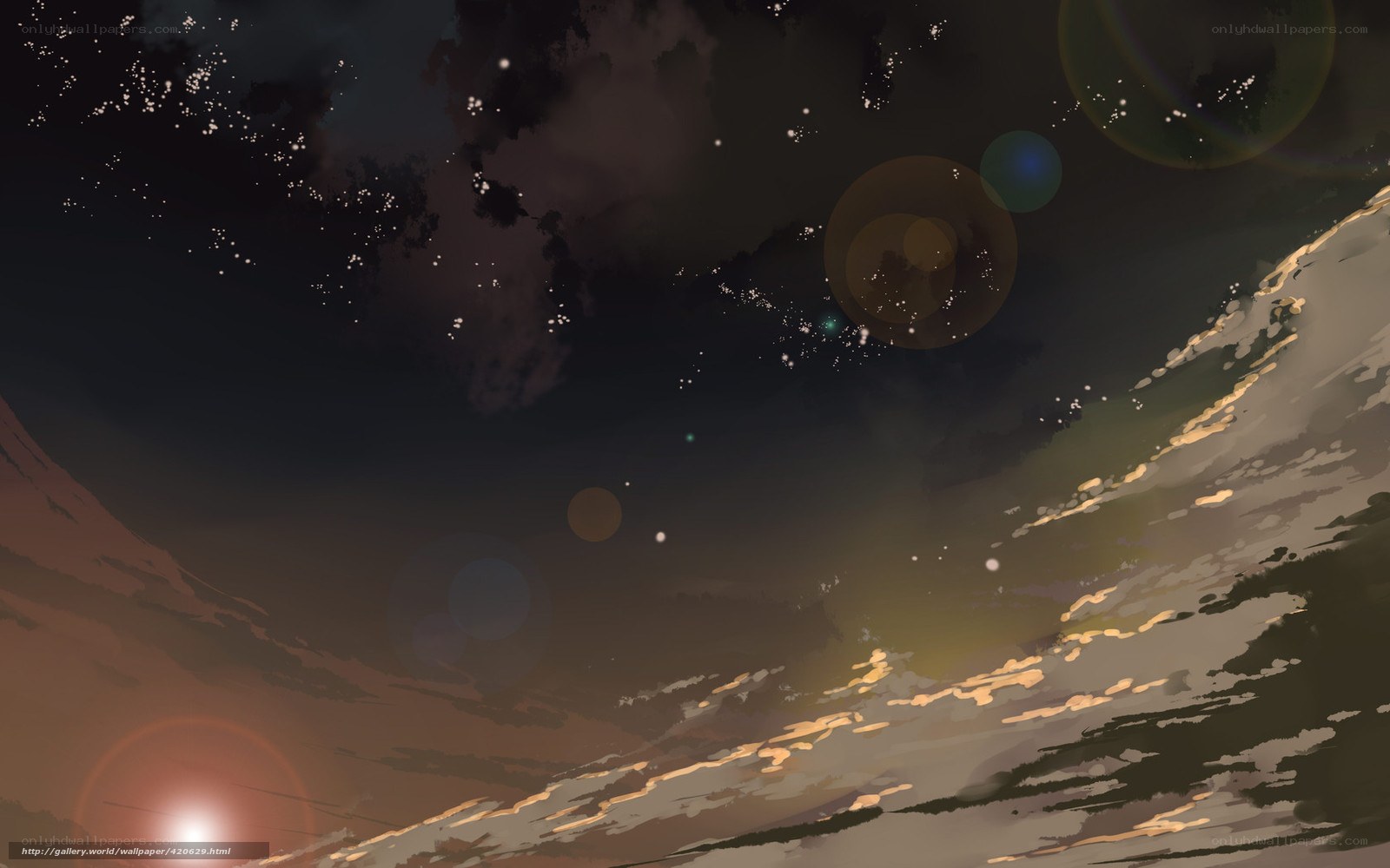 Starry sky over a mountain