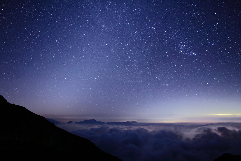 Starry Sky over Clouds — Blue