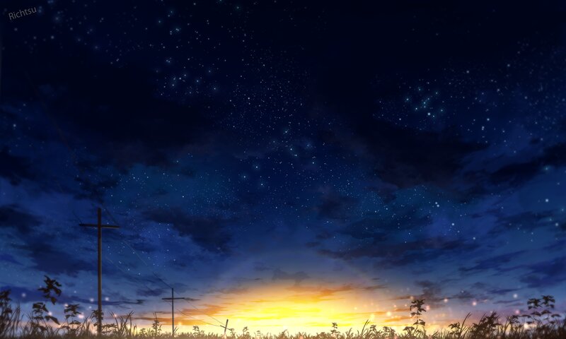 Starry Sky over Field