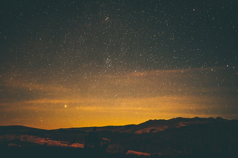 Starry Sky over Mountains — Black