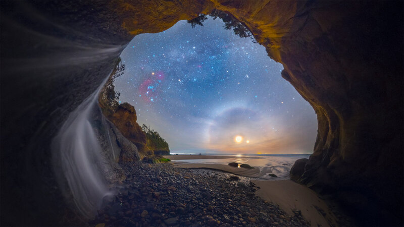 Starry Sky Through Cave