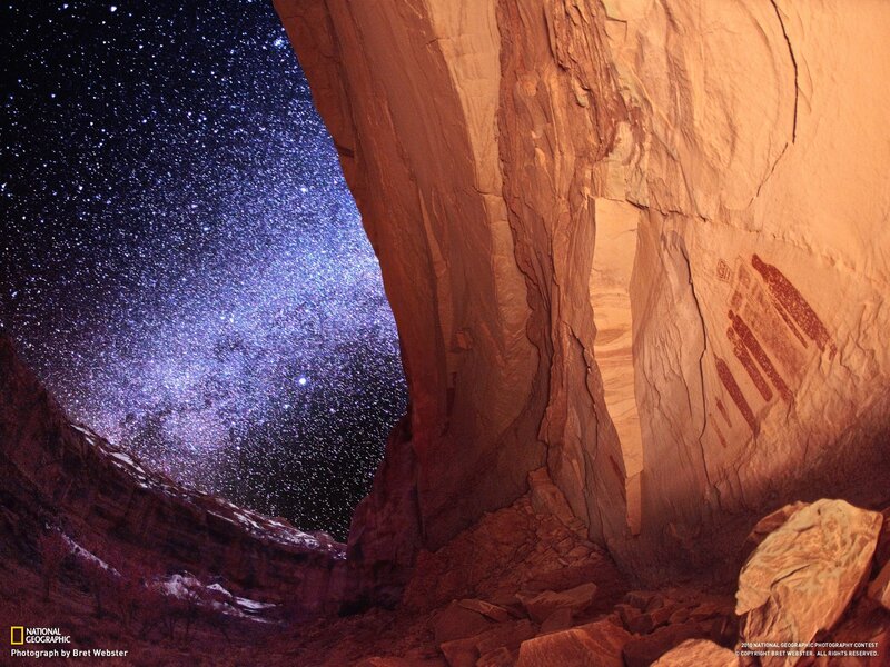 Starry Sky Through Rock Arch