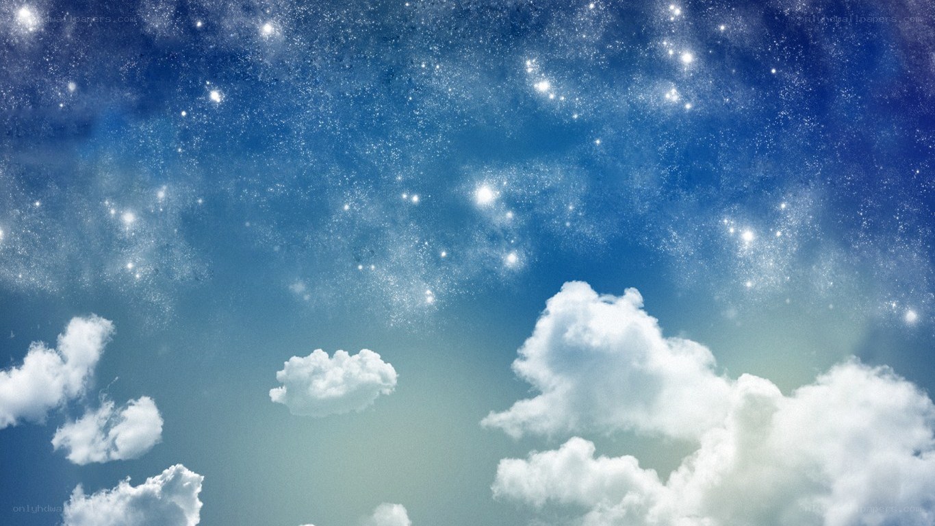 Starry sky with clouds