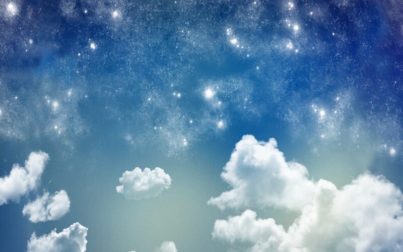 Starry sky with clouds