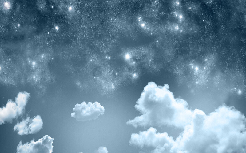 Starry sky with clouds