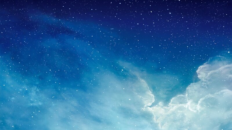 Starry Sky with Clouds — Blue, Serene, Night, Digital Art