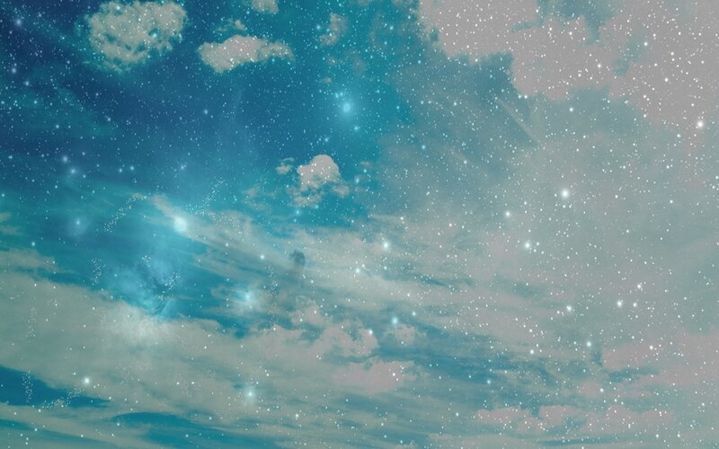 Starry Sky with Clouds — Blue, Serene, Night