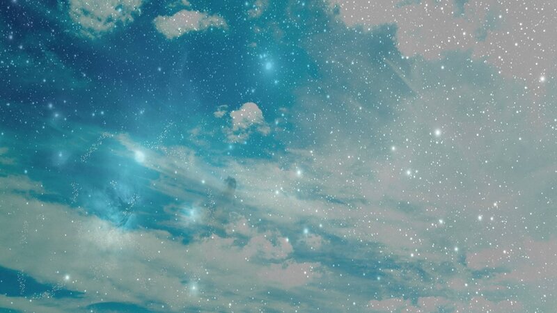 Starry Sky with Clouds — Blue, Serene