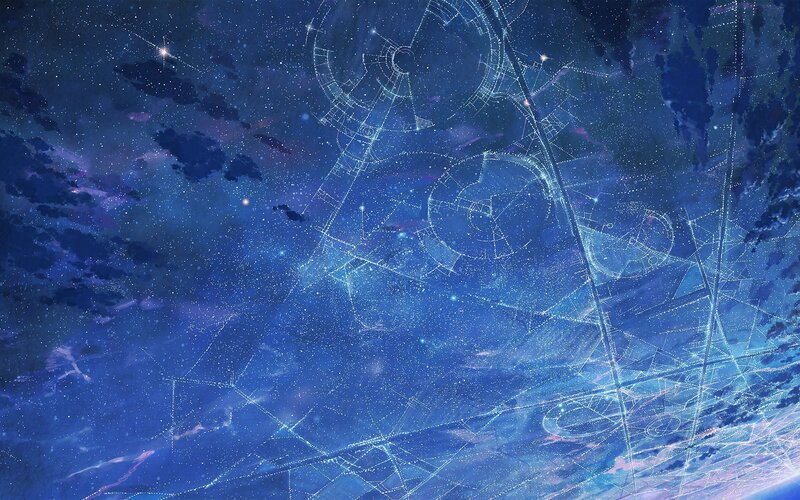 Starry Sky with Constellations — Blue, Serene, Night