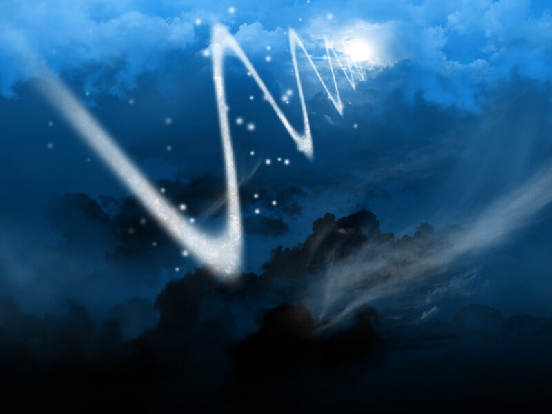 Starry sky with glowing trail