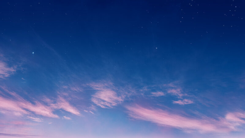 starry sky with pink clouds