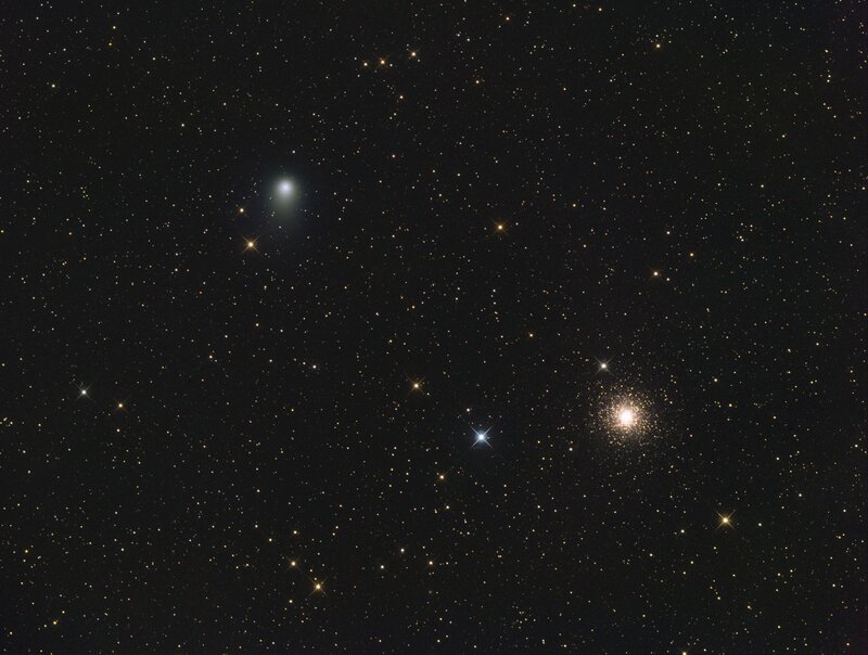 Stars and a comet in space