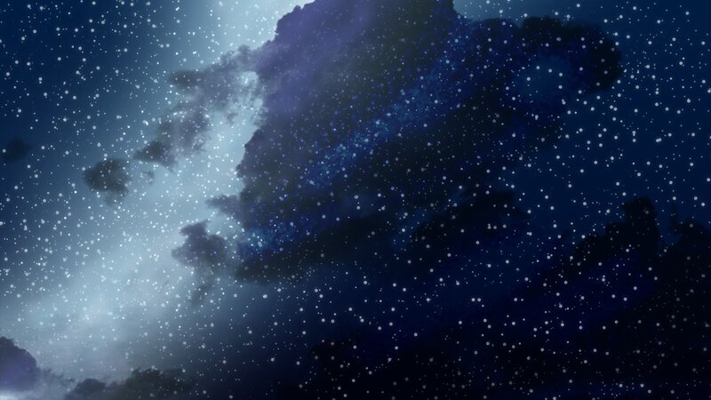 Stars and Clouds at Night — Blue, Serene