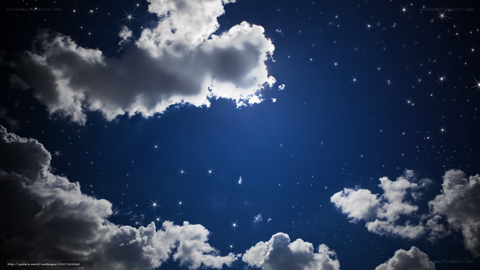 Stars and clouds at night