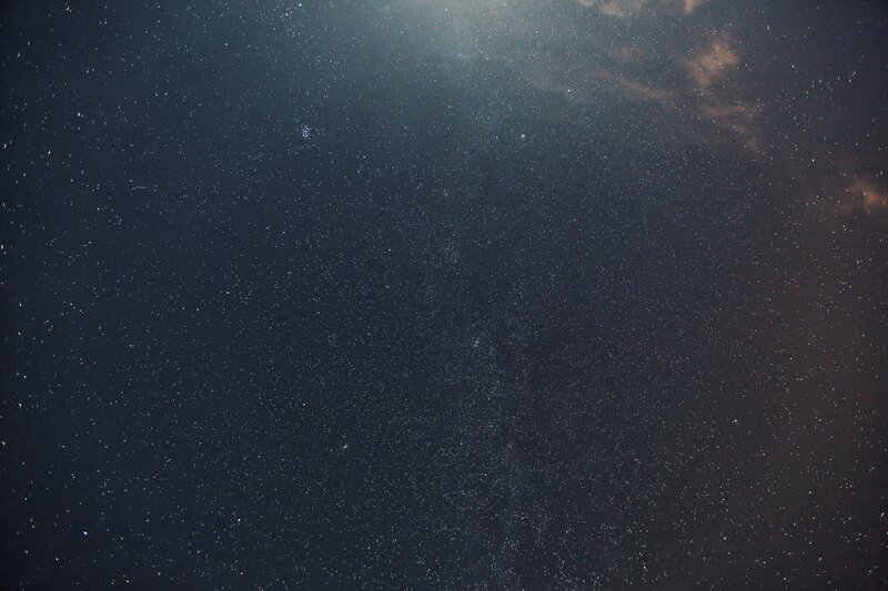 Stars and Nebula in Night Sky — Black