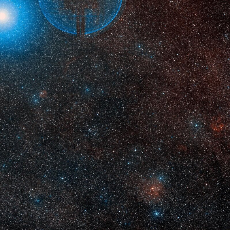 Stars and nebula in space