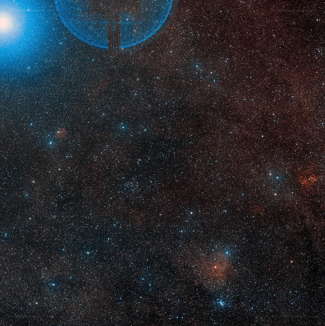 Stars and nebula in space