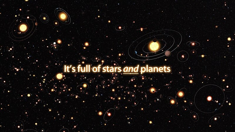 stars and planets in space