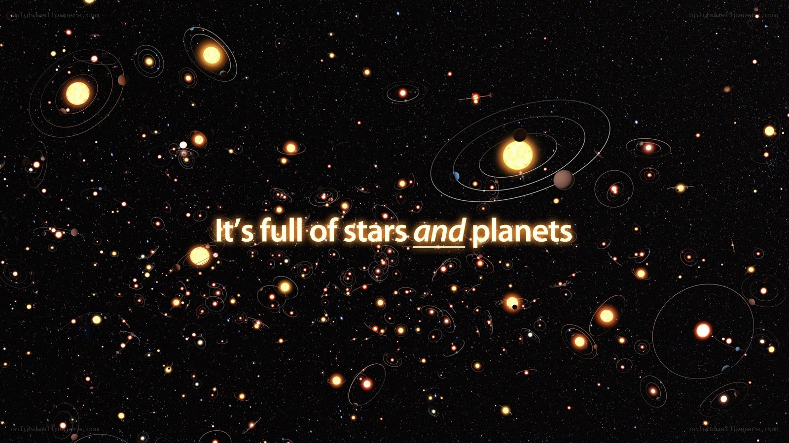 stars and planets in space