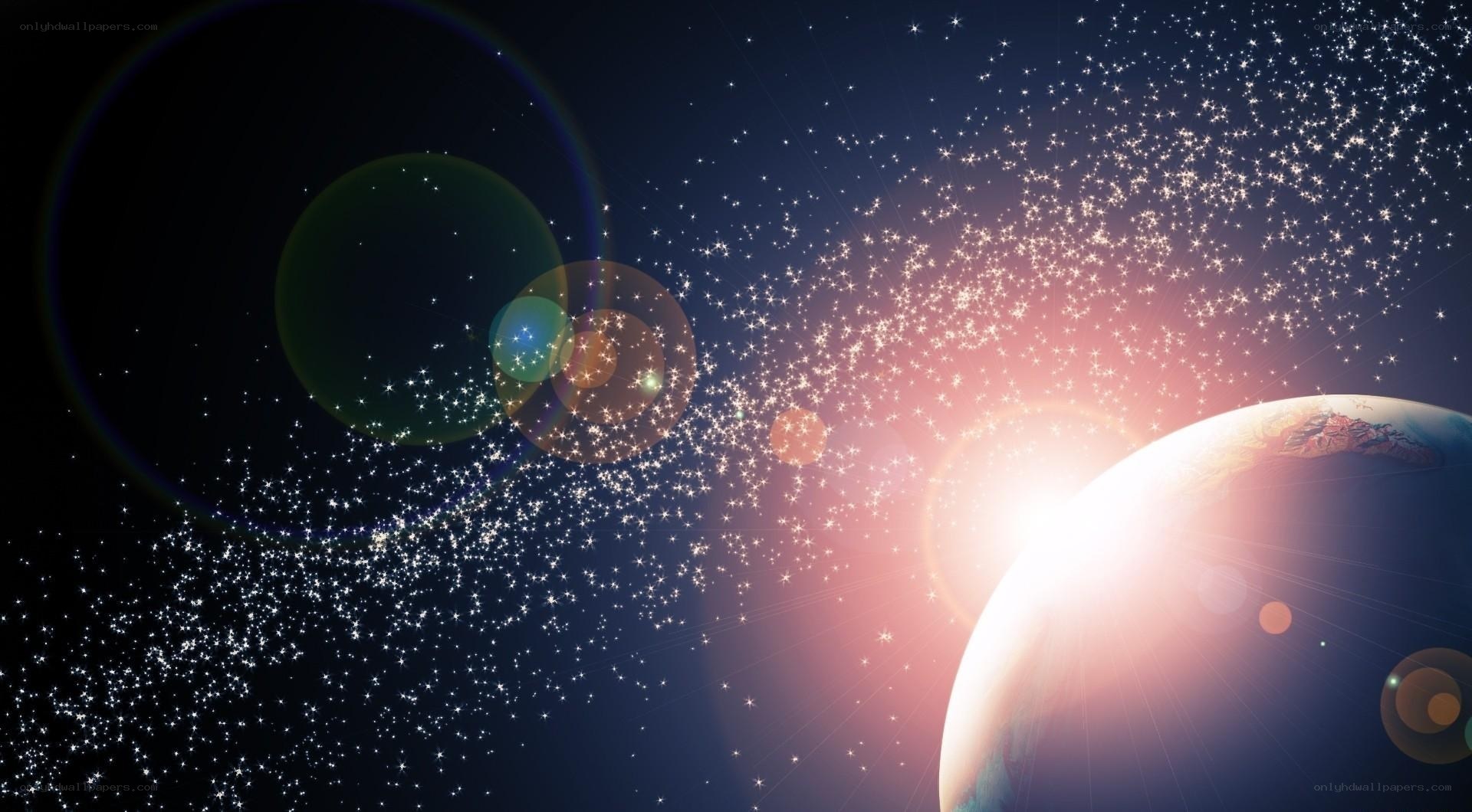 Stars and planets in space