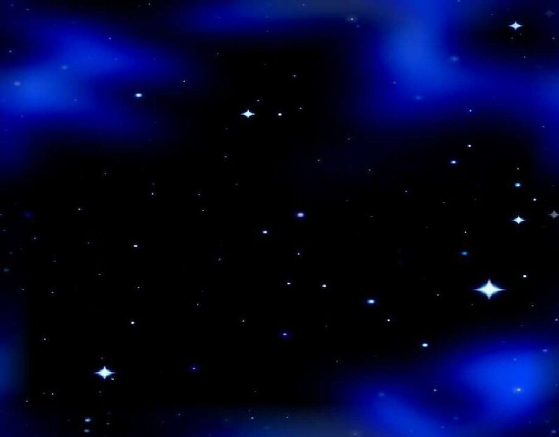Stars in Dark Sky — Blue, Serene, Night, Digital Art