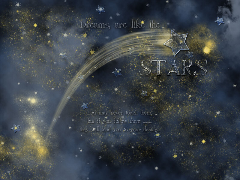 Stars in Night Sky — Blue, Dreamy
