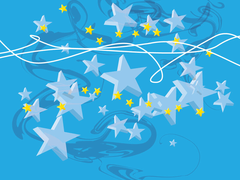 Stars on Blue Background