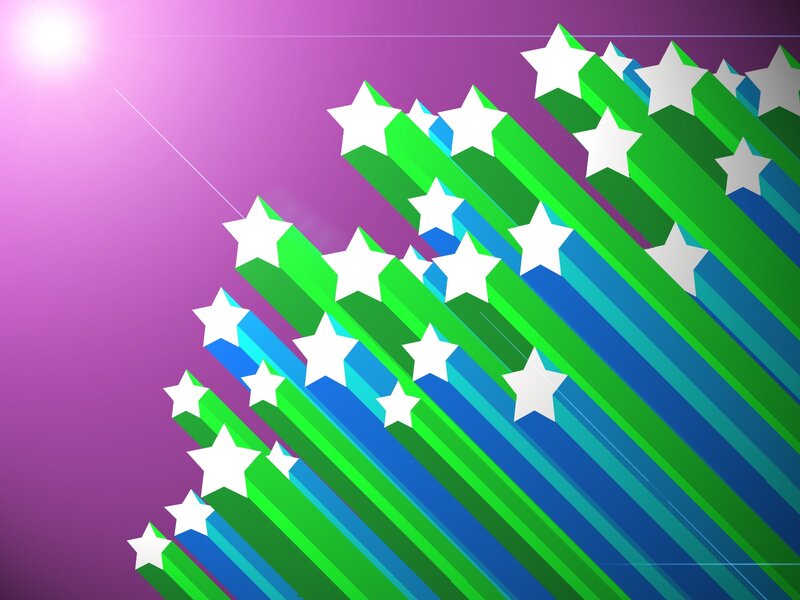 Stars on Colorful Beams — Green