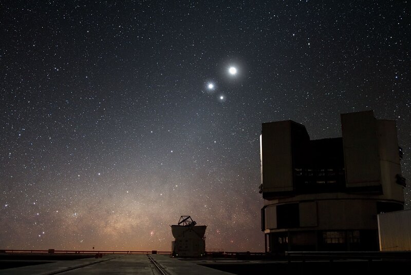 Stars over observatory