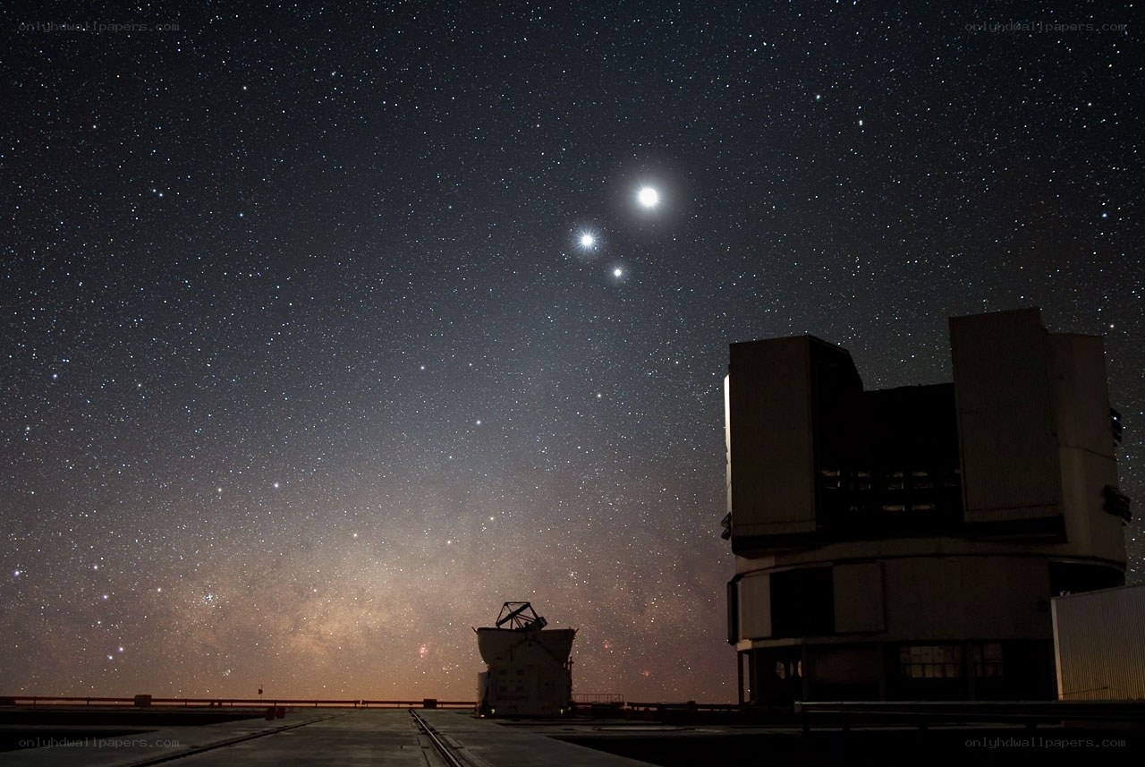 Stars over observatory
